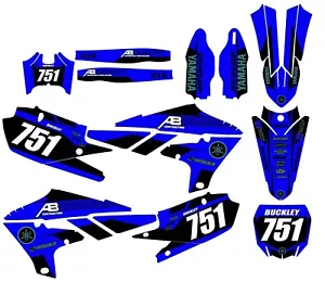 Blue Black YAMAHA GRAPHICS YZ 250f 2019 to 2020 and YZ450f 2018-2020 - Foto 1 di 1