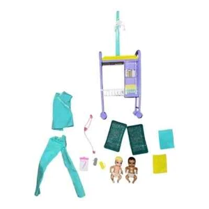 Barbie Baby Doctor Careers Playset 14 Pieces Scrubs Bottles Exam Table Chart EUC - Picture 1 of 4