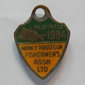 Vintage männlicher Amateur Fischerverein Emaille Mitglieder Anhänger Nr. 2056 - Bild 1 von 4