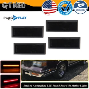 4X Smoked Amber & Red LED Side Marker Lights For 81-88 Oldsmobile Cutlass 442 - Picture 1 of 10
