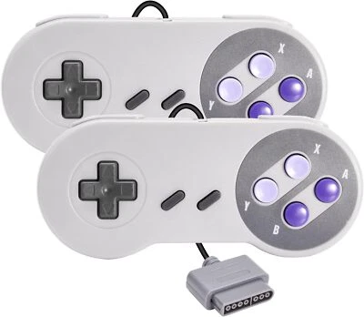 2 Pack SNES Controller Gamepad Wired for Original SNES/SFC Console Plug and Play - Image 1 of 4