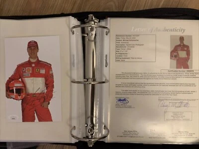 Michael Schumacher Signed Autographed Ferrari Formula 1 F1 Photo Card JSA COA - Image 1 of 4