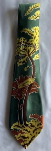 Vintage Wembley Necktie All Silk US Pat. Off. Trees Green, Orange, Brown Men’s - Picture 1 of 6
