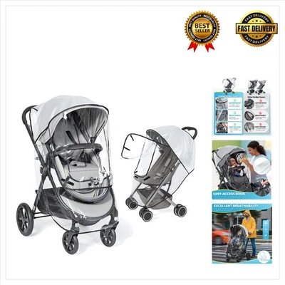 Versátil protector contra el clima de viaje para bebé - Cubierta de lluvia universal para cochecitos individuales Foto 1 de 4