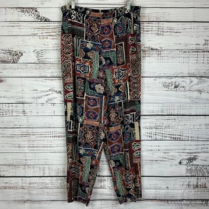 Damen Vintage 80er Fundamental Things Allover Boho Print Taper Pull On Hose - Gr. XL - Bild 1 von 5
