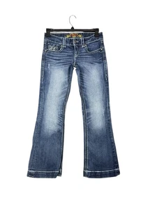 Maurices Bootcut Jeans Damen 3/4 Short Faded Denim Stretch Cowgirl 90er Y2K - Bild 1 von 6