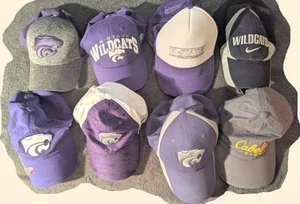 Lot 8 K-State Wildcats Gray Baseball Cap Hat Cabela's Kansas Jayhawks Key Ring - Picture 1 of 20