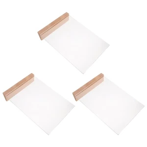 3pz Porta Insegna Acrilico con Base in Legno A4 Poster Stand Tavolo Menu Supporti Carta - Foto 1 di 12