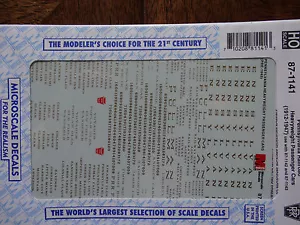 Microscale Decal HO #87-1141 Passenger Car - Heavyweight Cars Dates:1912-45 - Picture 1 of 1