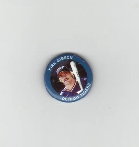 Kirk Gibson MLB Baseball Pinback Button #21 Detroit Tigers 1984 Fun Food - Picture 1 of 1
