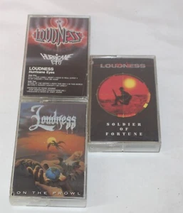 On The Prowl, Hurricane Eyes & Soldier of Fortune by Loudness Cassette Tape Lot - Picture 1 of 5