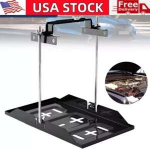 Auto Storage Battery Holder Tray Stabilizer+Adjustable Hold Down Clamp Bracket - Picture 1 of 14