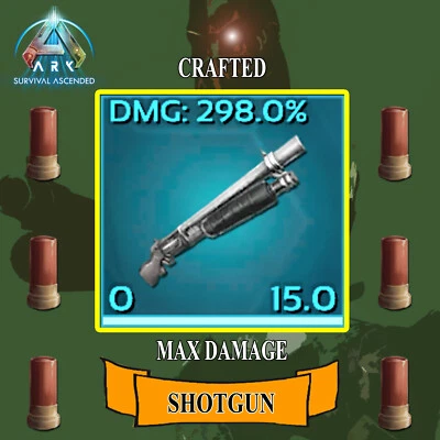 Ark Survival Ascended PC/PS5/XBOX - Official PVE - MAX DAMAGE SHOTGUN 298%  AMMO - Image 1 of 2