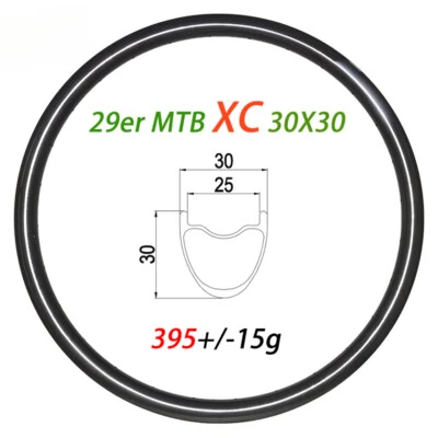 Cubierta de bicicleta 29er MTB XC sin cámara 30*30 mm llanta de carbono 24H 28H 32H 36H UD 3K Foto 1 de 4