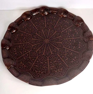Turkish Tray 10x10 inch Serving Tray Coffee Tray Tea Tray Luxury Metal Chrom - Picture 1 of 5