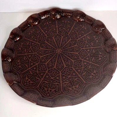 Turkish Tray 10x10 inch Serving Tray Coffee Tray Tea Tray Luxury Metal Chrom - Image 1 of 4