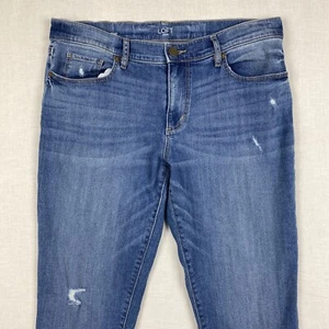 LOFT Girlfriend Distressed Mid Rise Jeans-Lite Medium Wash/Sz 6 (33x29) - Picture 1 of 12