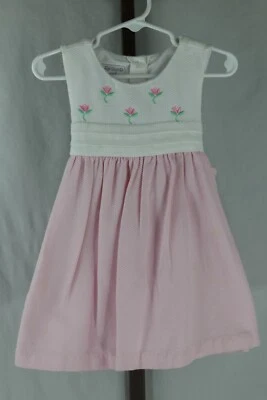 Samantha Says Toddler Girl Pink White Embroidered Sleeveless Dress Size 2T - Image 1 of 3