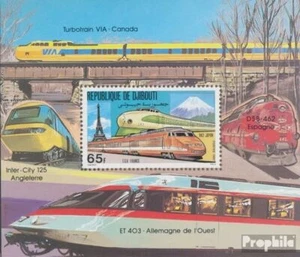 Briefmarken Dschibuti Mi Block38A postfrisch Eisenbahn - Bild 1 von 1