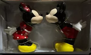 DISNEY Mickey & Minne Mouse Black & White Ceramic Salt and Pepper Shakers Zrik - Picture 1 of 5