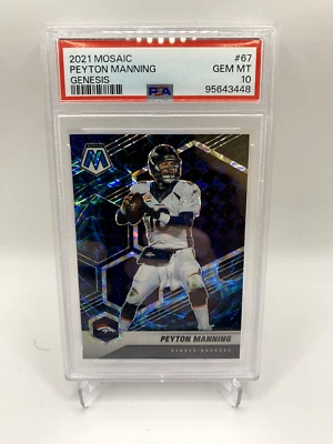 2021 Mosaic - Peyton Manning - Genesis PSA 10 - Denver Broncos - Image 1 of 2