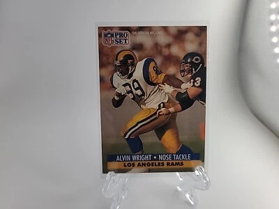 1991 Pro Set Football Card #206 Alvin Wright Los Angeles Rams Football Card  - Image 1 of 4