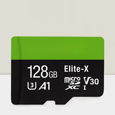 128GB Elite-X Class 10 U3 V30 microSDXC 100MB/s 4K UHD Full HD UHS-I - Image 1 of 4