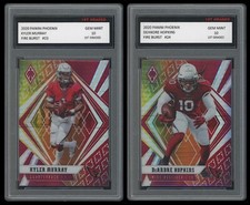 KYLER MURRAY / DEANDRE HOPKINS 2020 PANINI PHOENIX FIRE BURST 1ST GRADED 10 CARD