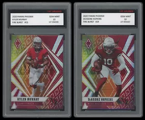 Kyler Murray/Deandre Hopkins 2020 Panini Phoenix Fire Burst 10 tarjetas primer grado - Imagen 1 de 1