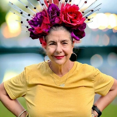 Red/Purple Large Frida  handmade headband - Image 1 of 4