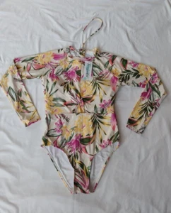 NWT Women's Freshwater Cutout Long Sleeve One-Piece Swimsuit Cabana Size M - Picture 1 of 4