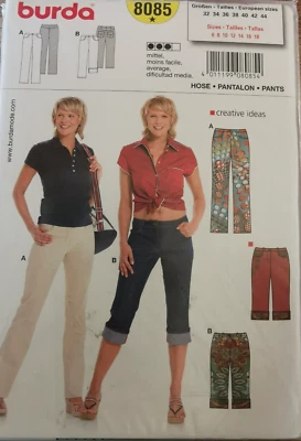 8085 PATRON BURDA CREATIONS PANTALON PANTACOURT POP ART ...   34 AU 46 - Photo 1/2