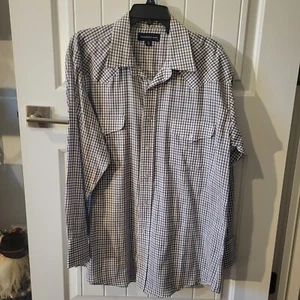 Panhandle camicia slim uomo L 16,5 36 a quadri country western rodeo perla a scatto - Foto 1 di 10