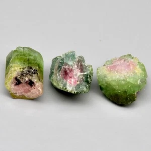 3pcs Lot 16.94ct Rough Natural Unheated Watermelon Tourmaline, Gemstone - Picture 1 of 4