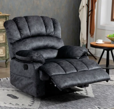 Large Oversized Manual Recliner Chair Reclining Sofa Fabric for Living Room Gray - Image 1 of 4