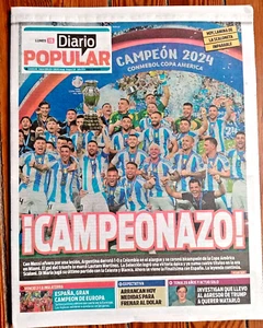 COPA AMERICA USA 2024 - Newspaper + POSTER DIARIO POPULAR - MESSI - ARGENTINA - Picture 1 of 2