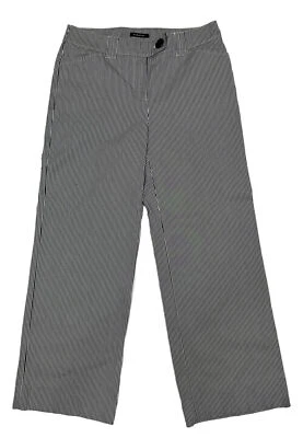 Jones New York Stretch Wide Leg Pants Women Size 8 (Meas 30x29) Blk/Wht Striped - Image 1 of 4