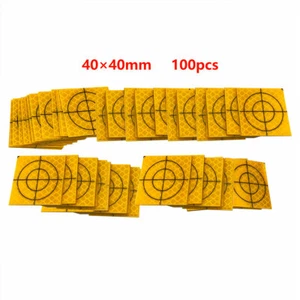 NEW 100PCS YELLOW REFLECTOR SHEET 40X40MM REFLECTIVE TARGET FOR TOTAL STATION - Picture 1 of 6