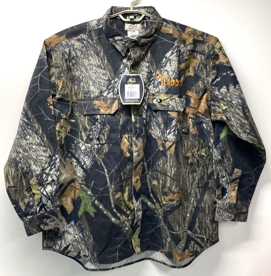 Mossy Oak Camo Explorer Long Sleeve Camp Shirt Adult Size 2XL Spare Bladder - Image 1 of 4