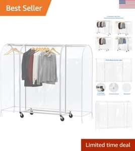 Clear Garment Rack Cover - Waterproof PEVA Material - 72"L x 22.75"W x 54.75"H - Picture 1 of 7