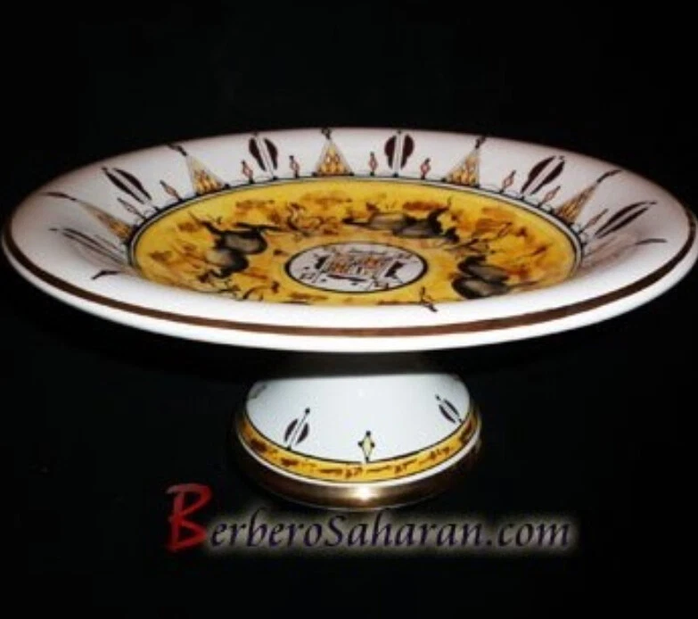 Frutero bereber argelino grande hecho a mano en cerámica - patrón Tassili Foto 1 de 1