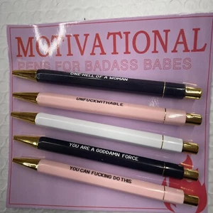 Funny 5 Set Engraved Pens for Women Gift Birthday Ballpoint Pens W1 - Picture 1 of 2