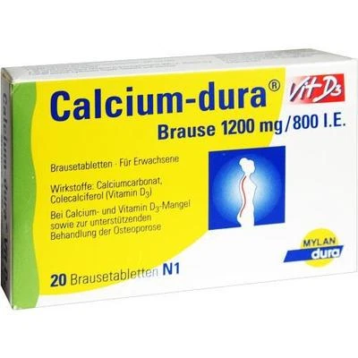 MYLAN HEALTHCARE GMBH CALCIUM DURA Vit D3 Brause 1200 mg/800 I.E. 20 St PZN 2458281