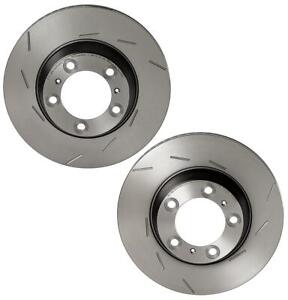 Brembo Pair Set of Left and Right Slotted Brake Disc Rotors For Porsche Panamera