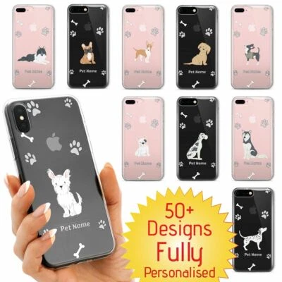PERSONALISED Custom Pet Dog Cartoon CLEAR Phone Cover Case for Samsung - Image 1 of 4