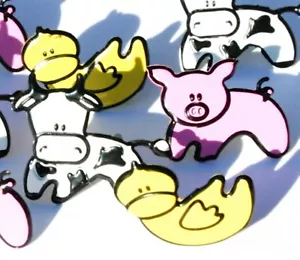 ANIMAL DE GRANJA BRADS Pato Vaca Cerdo Bebé Libro de recortes Fabricación de tarjetas Estampado - Imagen 1 de 1