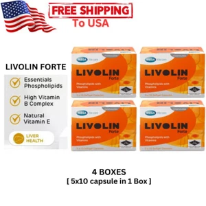 4 Box (5x10 Capsule in 1 Box) Livolin Forte Pulizia Detox Liver per la Salute del Fegato - Foto 1 di 9
