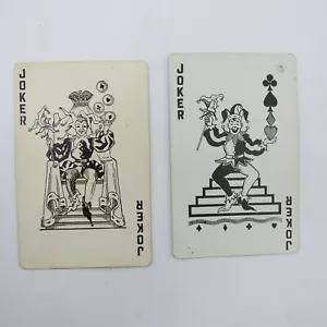 2 carte da gioco vintage monoscambio nero bianco - Foto 1 di 2