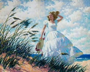 Impresión artística de Arthur Sarnoff - Una brisa estimulante de los años 50 firmada - 17" x 22" - Imagen 1 de 1
