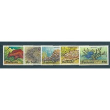 BARBADOS 1985 PESCI FISH 5 VAL MNH YVERT 614-18 MF10247